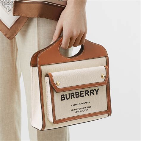 burberry mini two tone canvas and leather pocket bag|burberry mini pocket bag.